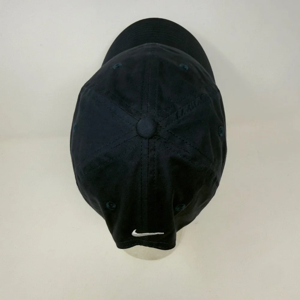 Nike Heritage86 Navy‎ Blue Adjustable Strapback Hat Orange Logo Swoosh